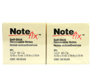 NOTAS 3M ADHESIVAS NOTE FIX 7.6X7.6 AMARILLO 100HJS C/12