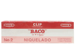 CLIP BACO NIQUELADO 2 C/100 CLIPS PQTE C/10