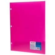 Folder Barrilito Plástico Carta C/Solapa Color Magenta C/12 Pzas