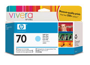 TINTA HP LF 70 CYAN CLARO DESIGNJET Z2100 Z3100 130ML