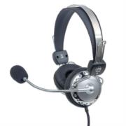 Audífonos Manhattan Estéreo Micrófono Extensión Metálica Flexible Color Negro-Plata