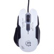 Mouse Manhattan Gaming Óptico LED USB 6 Botones Color Blanco