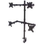 Soporte Manhattan para 4 Monitores 13' a 32' Escritorio Brazos Doble Articulación Color Negro