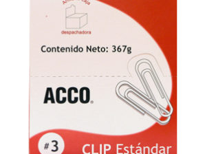CLIP ACCO ESTANDAR No.3 INOXIDABLE 100CLIPS C/10