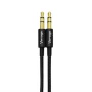 Cable Vorago CAB-115 Audio Auxiliar 3.5mm Metálico 1m Color Negro
