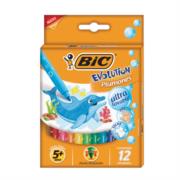 Plumones BIC Evolution Ultra Lavables Colores Surtidos C/12 Pzas