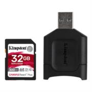 Tarjeta SD Kingston Canvas React Plus 32 GB UHS-II con Lector SD
