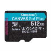 Tarjeta MicroSD Kingston Canvas Go Plus 512 GB 170R A2 U3 V30
