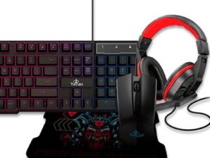 Kit Gamer Teclado, Mouse, Headseat y Mousepad