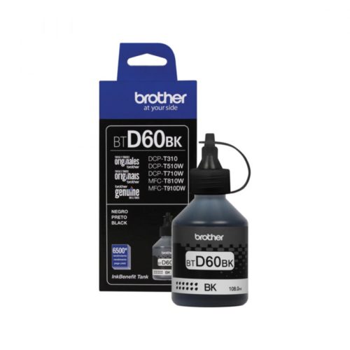 Tanque de Tinta Brother BTD60BK Negro, 6500 Páginas 6 500 PAG. BASE AGUA