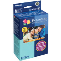 Epson Kit Cartucho y Papel PictureMate 200, 4 Colores, 100 Páginas COLORES Y100 HOJAS PAPEL MATE 4X6