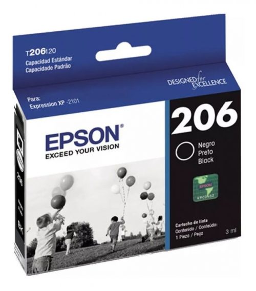 Cartucho Epson T206 Negro, 150 Páginas .