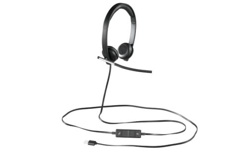 Logitech H650e Stereo Audífonos con Micrófono, Alámbrico, USB, Negro ALAMBRICA