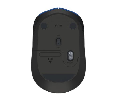 Mouse Logitech Óptico M170, Inalámbrico, USB, Negro/Azul LAT - BLUE