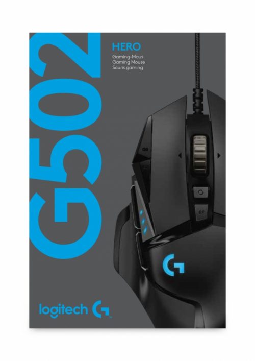 Mouse Gamer Logitech Óptico G502 Hero RGB, Alámbrico, USB, 16.000DPI, Negro .