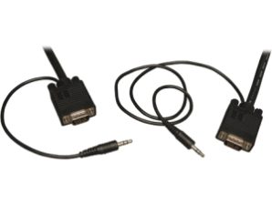 Tripp Lite Cable Coaxial para Monitor, VGA (D-Sub) Macho - VGA (D-Sub) Macho, 4.57 Metros, Negro Y AUDIO MONITOR HD15 3.5MM 4.57M