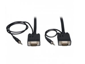 Tripp Lite Cable Coaxial para Monitor, VGA (D-Sub) Macho - VGA (D-Sub) Macho, 9.14 Metros, Negro Y AUDIO MONITOR HD15 3.5MM 9.14M.