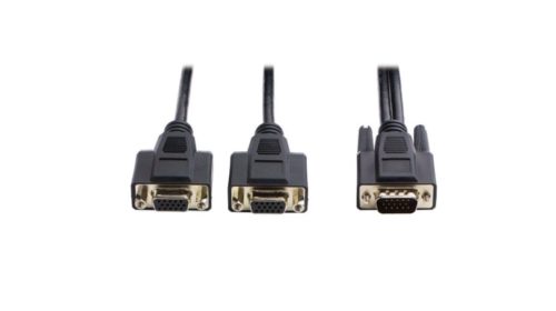 Tripp Lite Cable Divisor en Y para Monitor VGA de Alta Resolución HD15 Macho - 2x HD15 Hembra, 1.83 Metros, Negro RESOLUCION HD15 M A 2X H 1.83M .
