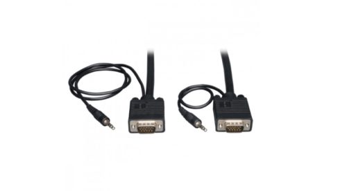 Tripp Lite Cable Coaxial para Monitor, VGA (D-Sub) Macho - VGA (D-Sub) Macho, 3 Metros, Negro Y AUDIO MONITOR HD15 3.5MM 3.05M.