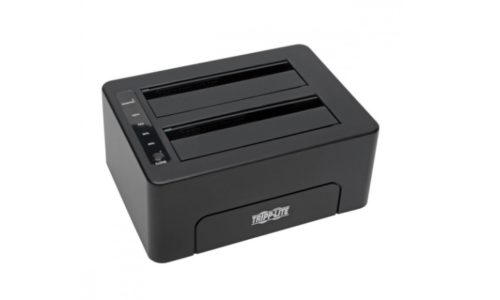 Tripp Lite Estación USB 3.0 SuperSpeed a Disco Duro Externo SATA 2.5" o 3.5", Negro SATA DOBLE CON CLONACION