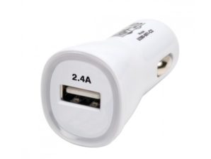 Tripp Lite Cargador para Auto, 1x USB 2.0, 5V, Blanco TABLETA TELEFONO 5V 2.4A 12W