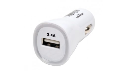 Tripp Lite Cargador para Auto, 1x USB 2.0, 5V, Blanco TABLETA TELEFONO 5V 2.4A 12W