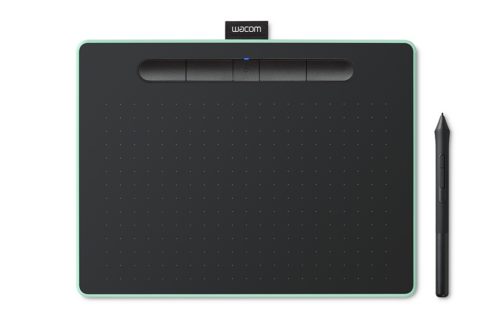 Tableta Gráfica Wacom Intuos M 216 x 135mm, Alámbrico/Inalámbrico, USB/Bluetooth, Negro/Aqua CON BLUETOOTH COLOR GREEN PISTACH