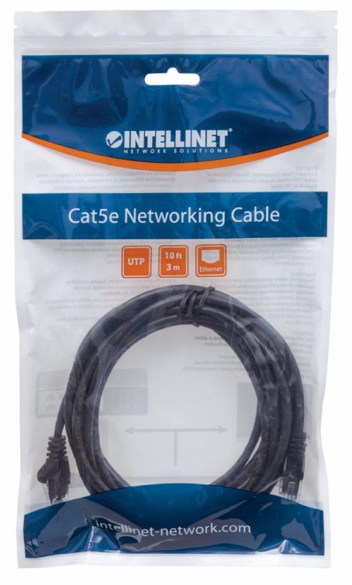 Intellinet Cable Patch Cat6 UTP 100% Cobre, RJ-45 Macho - RJ-45 Macho, 3 Metros, Negro RJ45 3.0M NEGRO