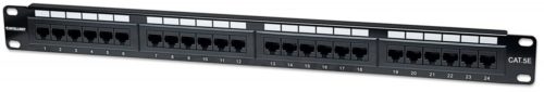 Intellinet Panel de Parcheo Cat5e, 1U, 24 Puertos PTOS RJ45 MONTAJE RACK 19 1U