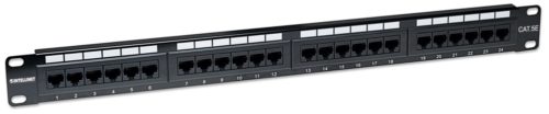 Intellinet Panel de Parcheo Cat5e, 1U, 24 Puertos PTOS RJ45 MONTAJE RACK 19 1U