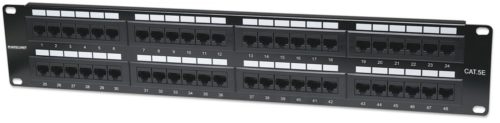 Intellinet Panel de Parcheo Cat5e, 2U, 48 Puertos PTOS RJ45 MONTAJE RACK 19 2U