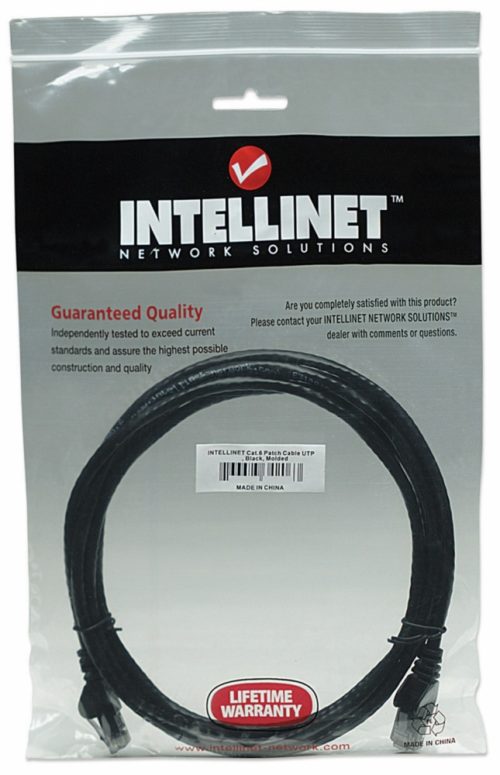 Intellinet Cable Patch Cat6 UTP, RJ-45 Macho - RJ-45 Macho, 2 Metros, Negro RJ45 2.0M NEGRO