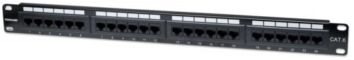 Intellinet Panel de Parcheo Cat6, 1U, 24 Puertos PTOS RJ45 MONTAJE RACK 19 1U