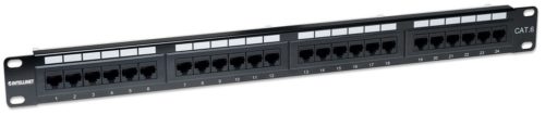 Intellinet Panel de Parcheo Cat6, 1U, 24 Puertos PTOS RJ45 MONTAJE RACK 19 1U