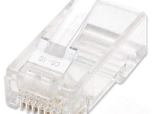 Intellinet Plugs Modulares RJ-45, Cate5e, Bote con 100 Piezas Transparentes MULTIFILAR BOTE CON 100 PIEZAS