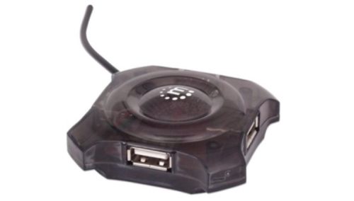 Concentrador USB Manhattan - USB - Externo - Negro - 4 Total USB Port(s) - PC, Mac ECONOMICO