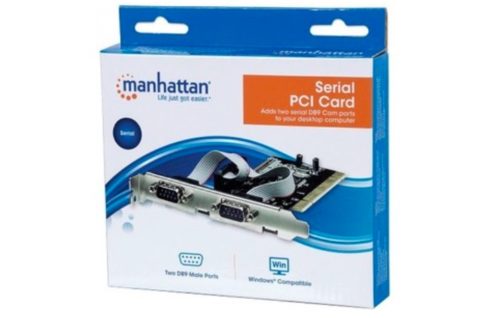 Adaptador Serial Manhattan Tarjeta enchufable - PCI 2.3 - PC - 2 x Número de puertos serie externos DB9*2