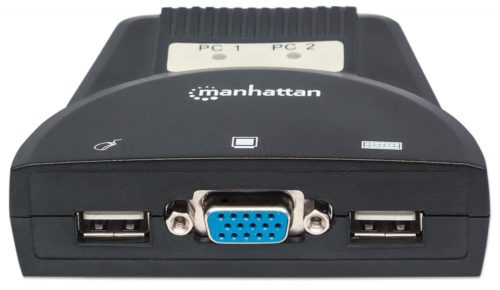Switch Manhattan KVM 151245, 2x USB, 2x VGA VGA 3.5MM 1920X1440 CON CABLES