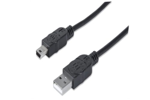 CABLE USB V2.0 A-MINI B 1.8M NEGRO . NEGRO .