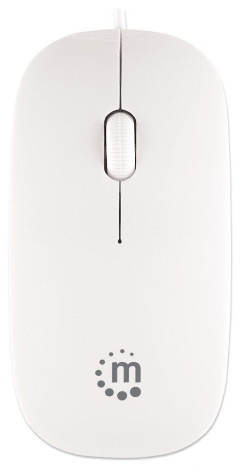 Mini Mouse Manhattan Óptico Silueta, Alámbrico, 1000DPI, USB, Blanco USB 1000 DPI BLANCO