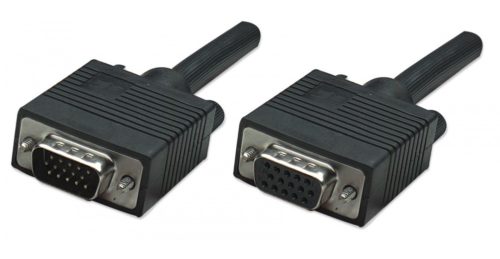 Manhattan Cable para Monitor SVGA 8mm, HD15 Macho - HD15 Hembra, 1.8 Metros, Negro 8MM MACHO-HEMBRA MONITOR PROYECTOR