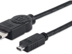 Cable HDMI Manhattan de Alta Velocidad con Canal Ethernet, HDMI Macho - micro HMDI, 2 Metros, Negro 2M+ETHERNET