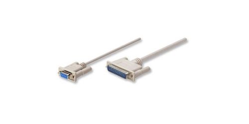 Manhattan Cable para Impresora Null Módem/Serial, DB9 Hembra - DB25 Macho, 1.8 Metros, Gris DB25M 1.8M MOL .