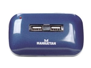 Concentrador USB Manhattan - USB - Externo - Azul - 7 Total USB Port(s) - 7 USB 2.0 Port(s) - PC, Mac FUENTE.