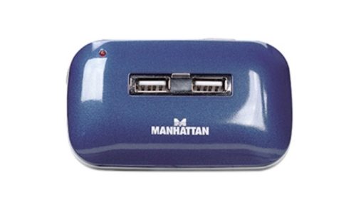 Concentrador USB Manhattan - USB - Externo - Azul - 7 Total USB Port(s) - 7 USB 2.0 Port(s) - PC, Mac FUENTE.