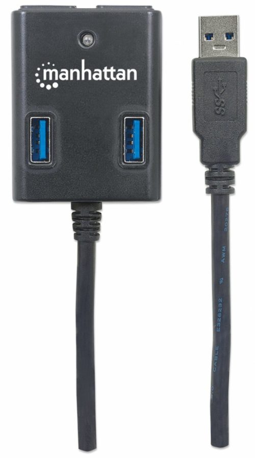 Manhattan Hub USB 3.0 de Supervelocidad, 4x USB A, 5000 Mbit/s - sin Fuente SIN FUENTE
