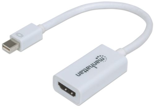 Mini Adaptador Manhattan HDMI - mini DisplayPort, 17cm, Blanco MINI DISPLAYPORT A HDMI 1080P M-H