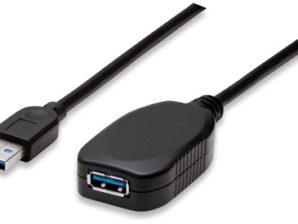 Cable Manhattan USB 3.0 A Macho - USB 3.0 A Hembra, 5 Metros, Negro ALTA VELOCIDAD 3.0 CON REPETIDOR.