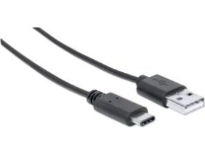 Manhattan Cable USB C de Alta Velocidad, USB C Macho - USB A Macho, 1 Metro, Negro NEGRO