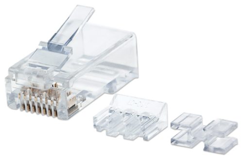 Intellinet Plug RJ-45 Cat6a UTP Sólido, Bote con 80 Piezas Transparentes SOLIDO 80PZS CONTACTO CHAPA ORO